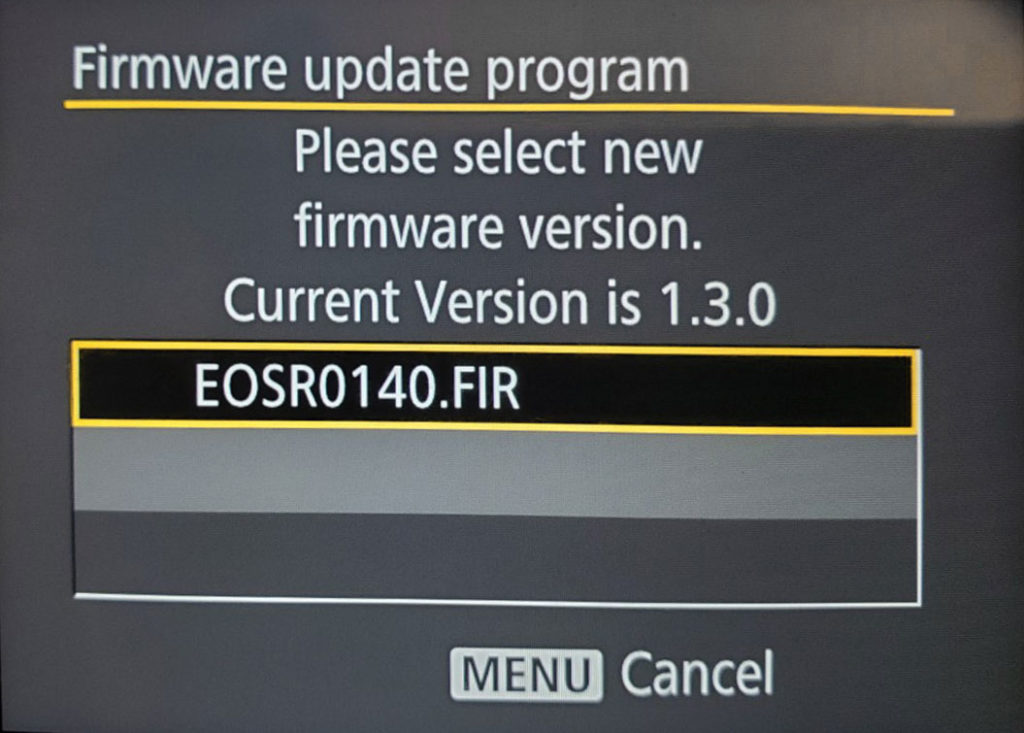 canon eos r firmware update